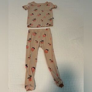 Kyte baby peaches short sleeve shirt and pants set